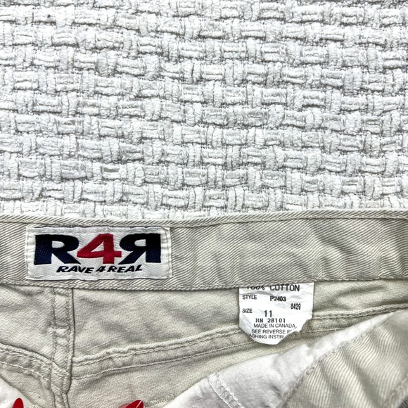 Y2K R4R Cream Denim Mini Shorts - Picture 7 of 7